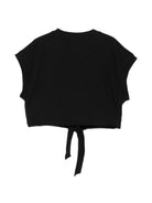 T-shirt per bambina Pinko Kids nera con dettaglio nodo KFTS042CJEO17 D852 PINKO KIDS 