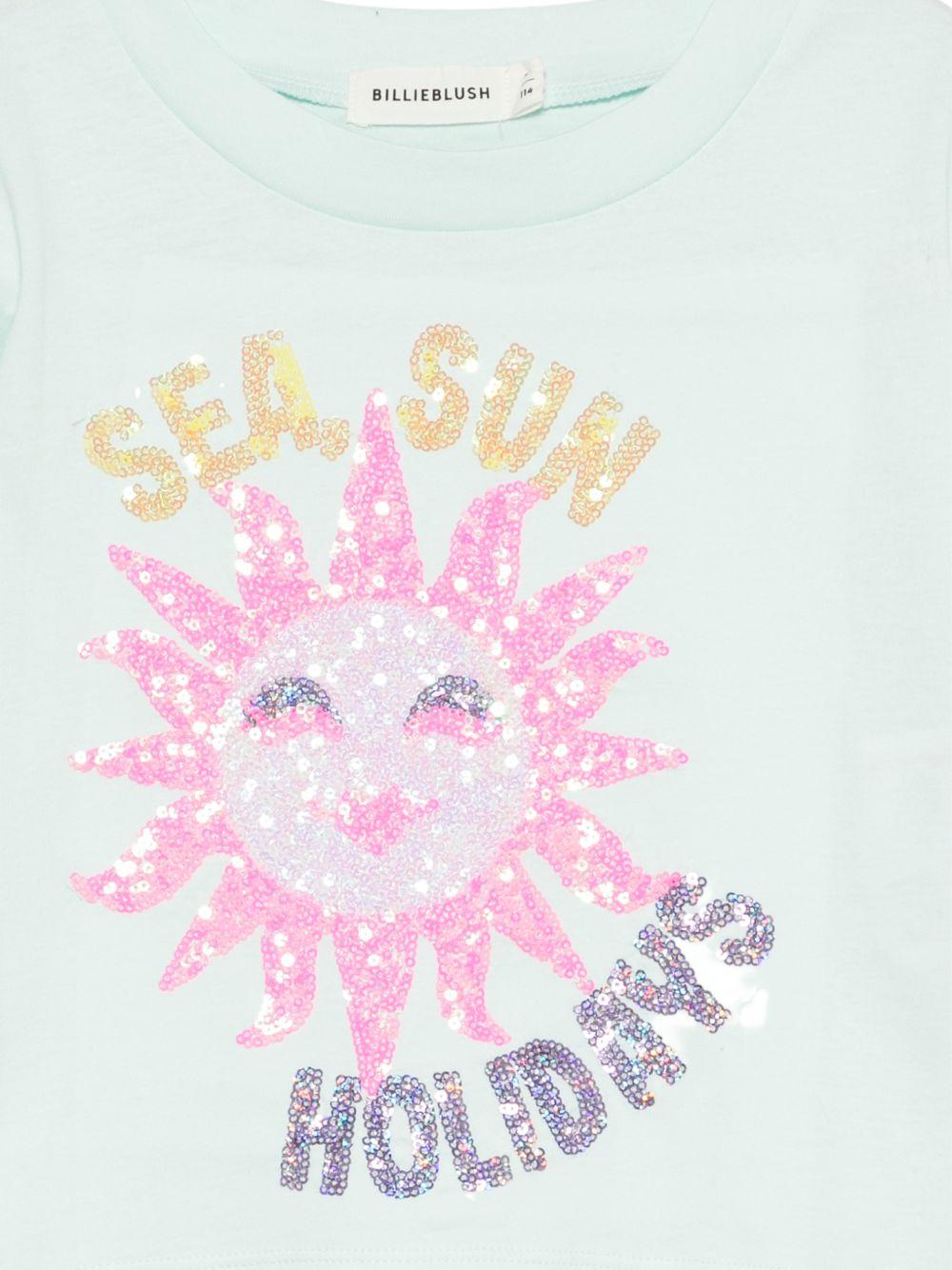 T-shirt per bambina Billieblush azzurra con stampa grafica U21950 73A BILLIEBLUSH 