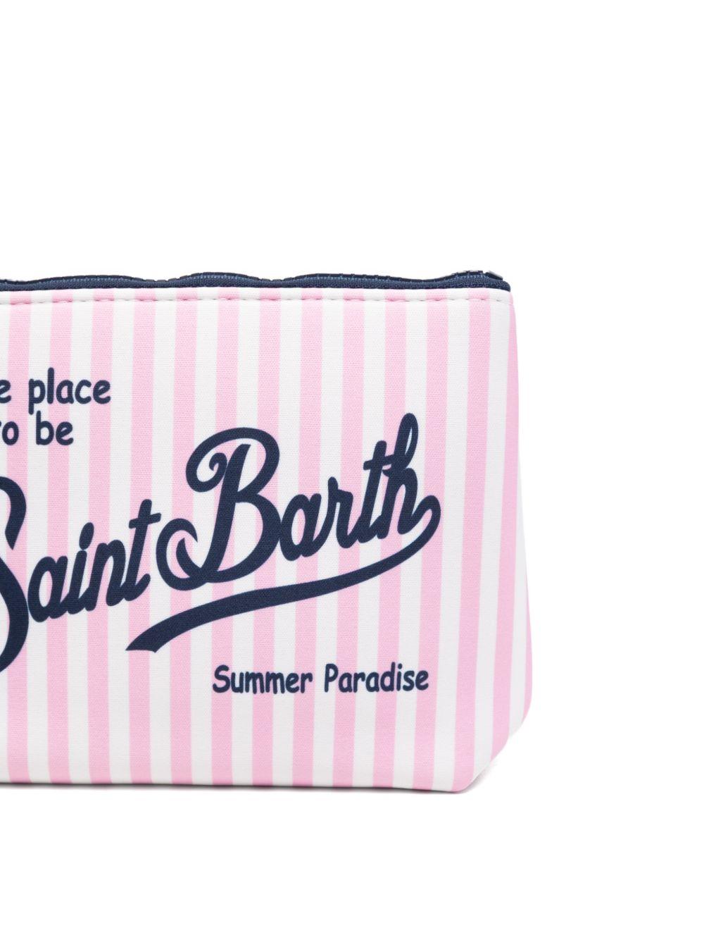 Pochette Aline MC2 Saint Barth bianco e rosa con motivo a righe ALIN001 09412L MC2 ST. BARTH KIDS 