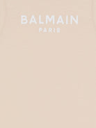 T-shirt per bambina Balmain Kids beige con logo stampato sul davanti BY8A12 Z3277 107BC BALMAIN KIDS 