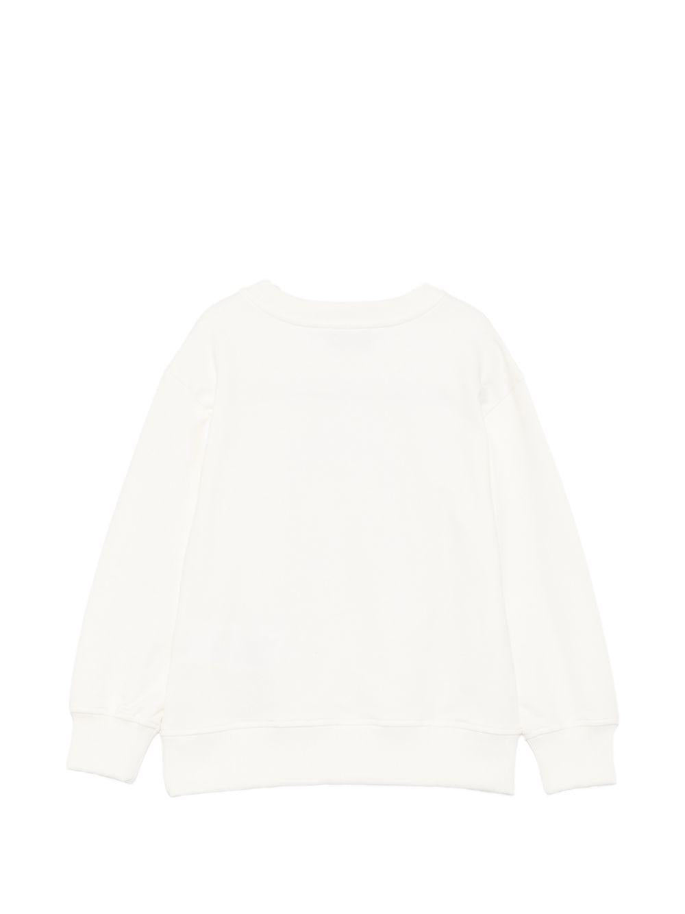 Felpa per bambini Moschino Kids bianca con stampa grafica HNF099LCA94 10063 MOSCHINO KIDS 