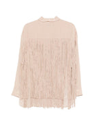 Camicia per donna Alysi beige con dettaglio frange 216202 P6026 CP ALYSI 