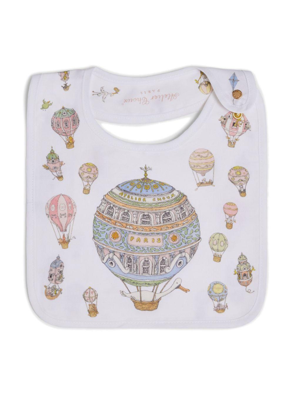 Bavaglino per neonati Atelier Choux bianco con stampa BI-CS-HAB A-U ATELIER CHOUX PARIS KIDS 