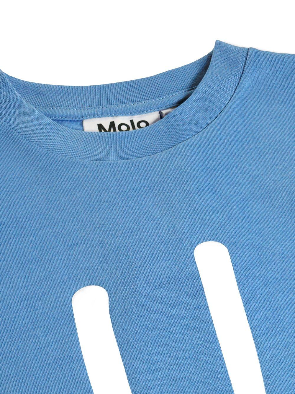 T-shirt per bambini Molo azzurra con stampa smile 6S26A201 5615 MOLO KIDS 