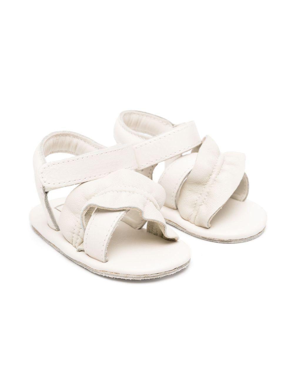 Sandali per neonata Donsje Miene bianco con chiusura frontale a strappo 1039000 LE060 DONSJE 