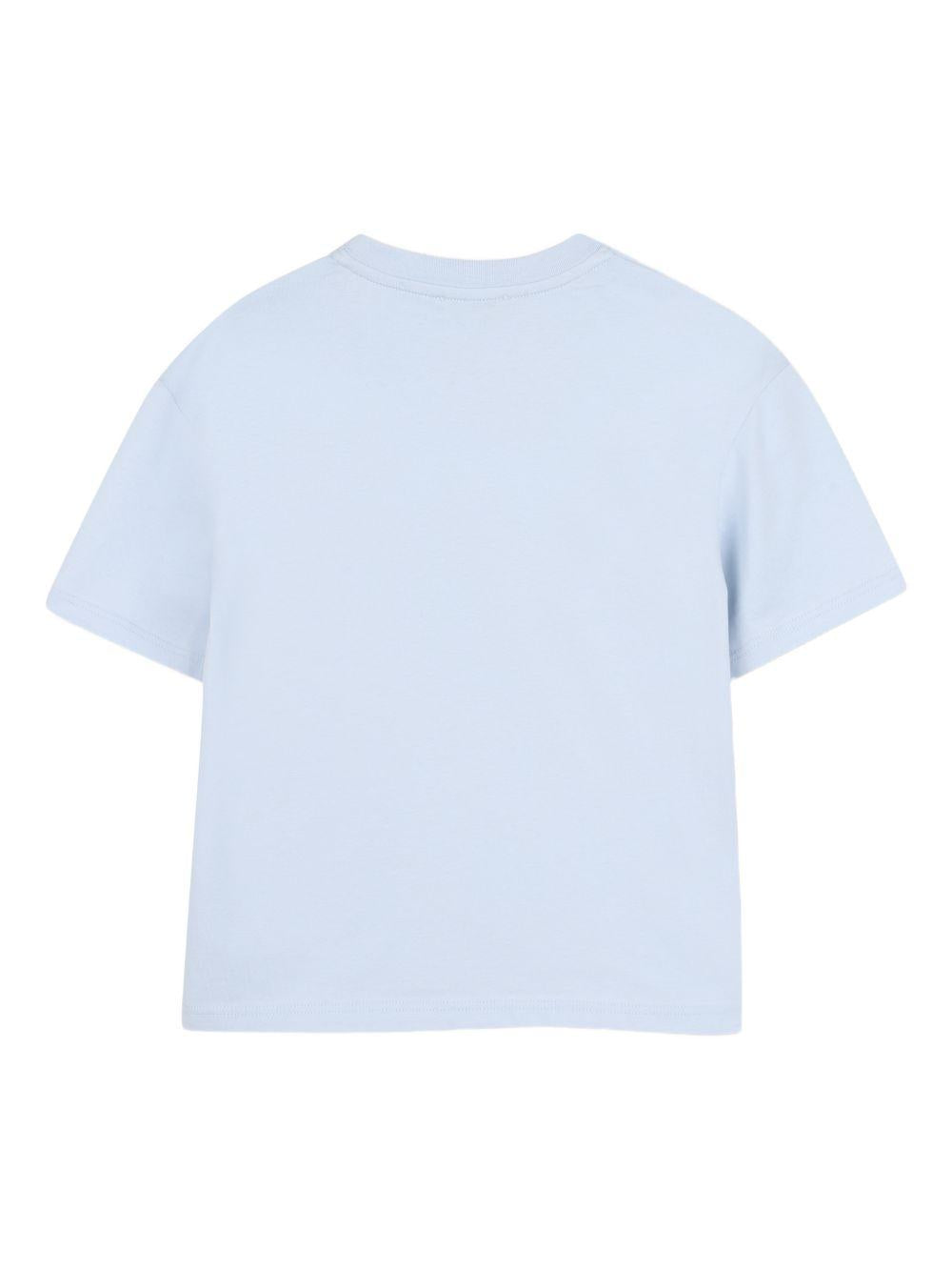 T-shirt per bambino Lanvin Enfant azzurra con scritta groffata N30360 79L LANVIN KIDS 