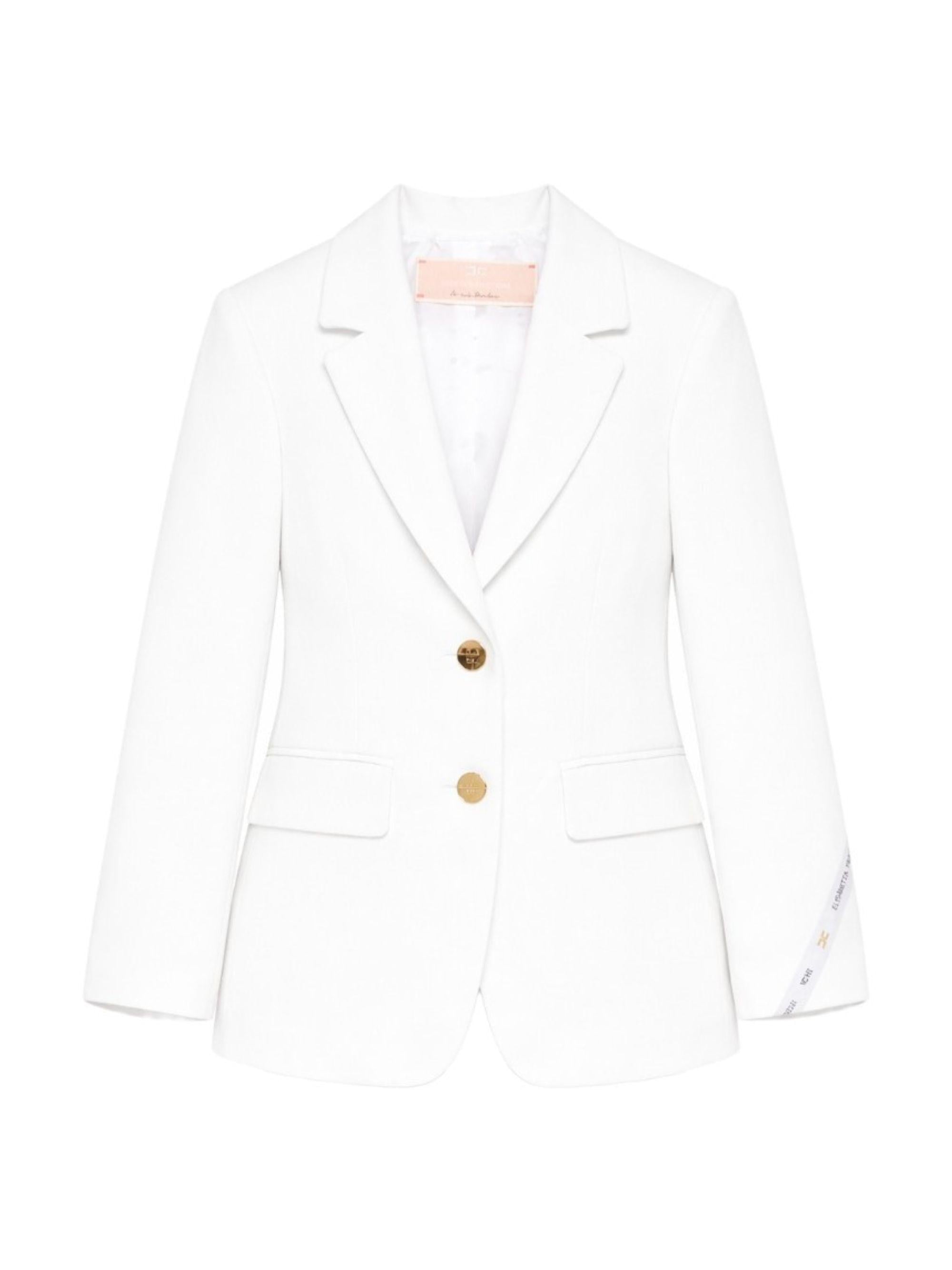 Blazer per bambina Elisabetta Franchi La Mia Bambina bianco con dettaglio logo EFGC0740GA022 0195 ElISABETTA FRANCHI 