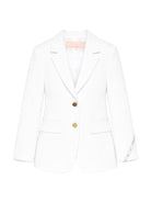 Blazer per bambina Elisabetta Franchi La Mia Bambina bianco con dettaglio logo EFGC0740GA022 0195 ElISABETTA FRANCHI 
