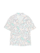 Camicia per bambino MSGM Kids bianca con stampa logo all-over S6MSJBSI236 001 MSGM KIDS 