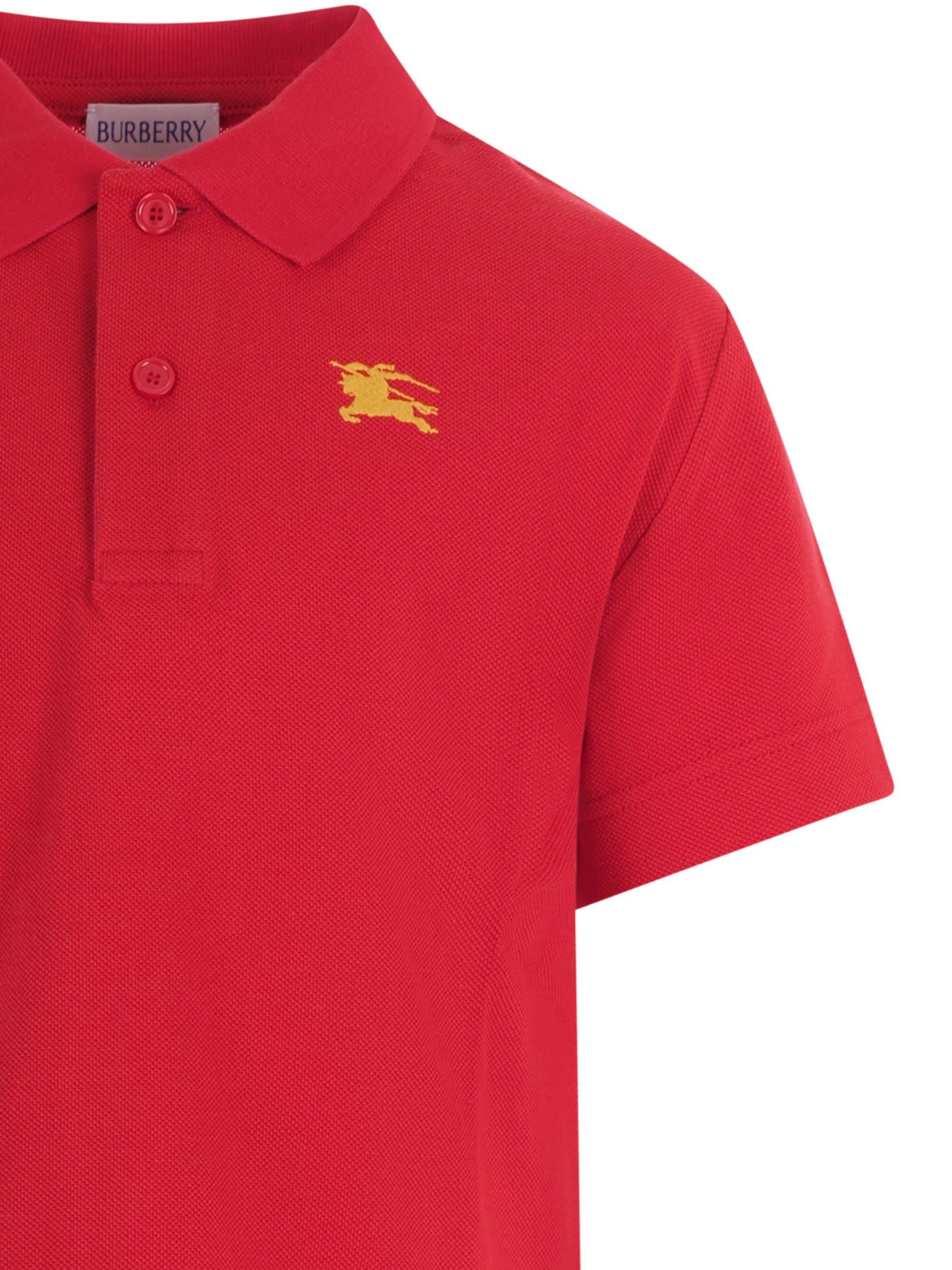 T-shirt per bambino Burberry Kids rosso con colletto polo 8117372 B7308 BURBERRY KIDS 