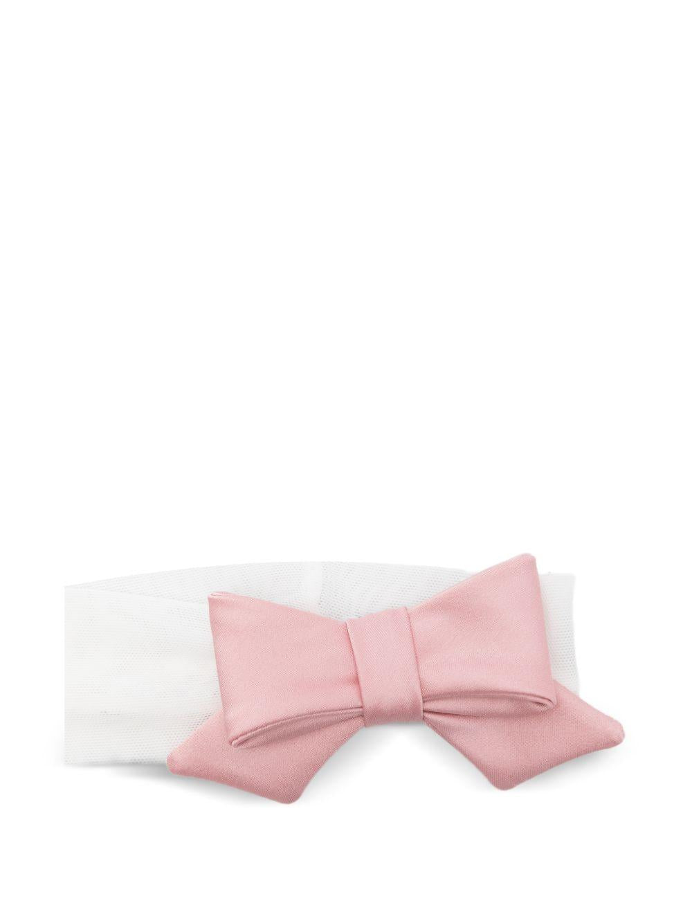 Fascia per capelli per neonata Colorichiari bianca con fiocco rosa FN978546 4844 84 COLORICHIARI 