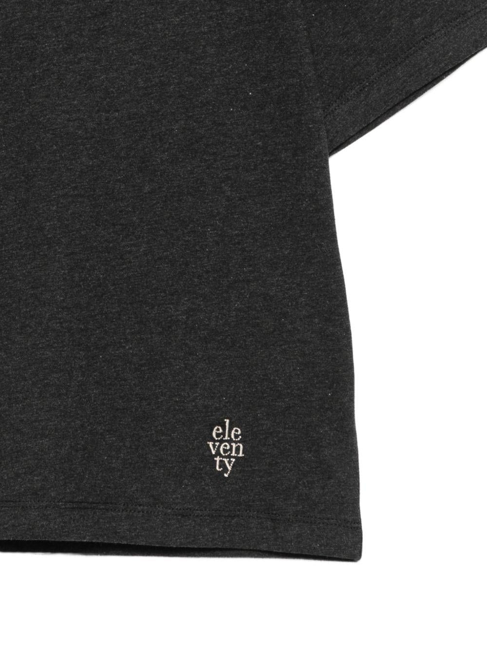 T-shirt per bambino Eleventy Kids grigia con girocollo a contrasto EZ8H11 Z3711 811 ELEVENTY KIDS 