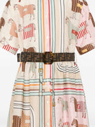 Abito per bambina Fendi Kids beige a righe JFB837 AVVY F0B8F FENDI KIDS 