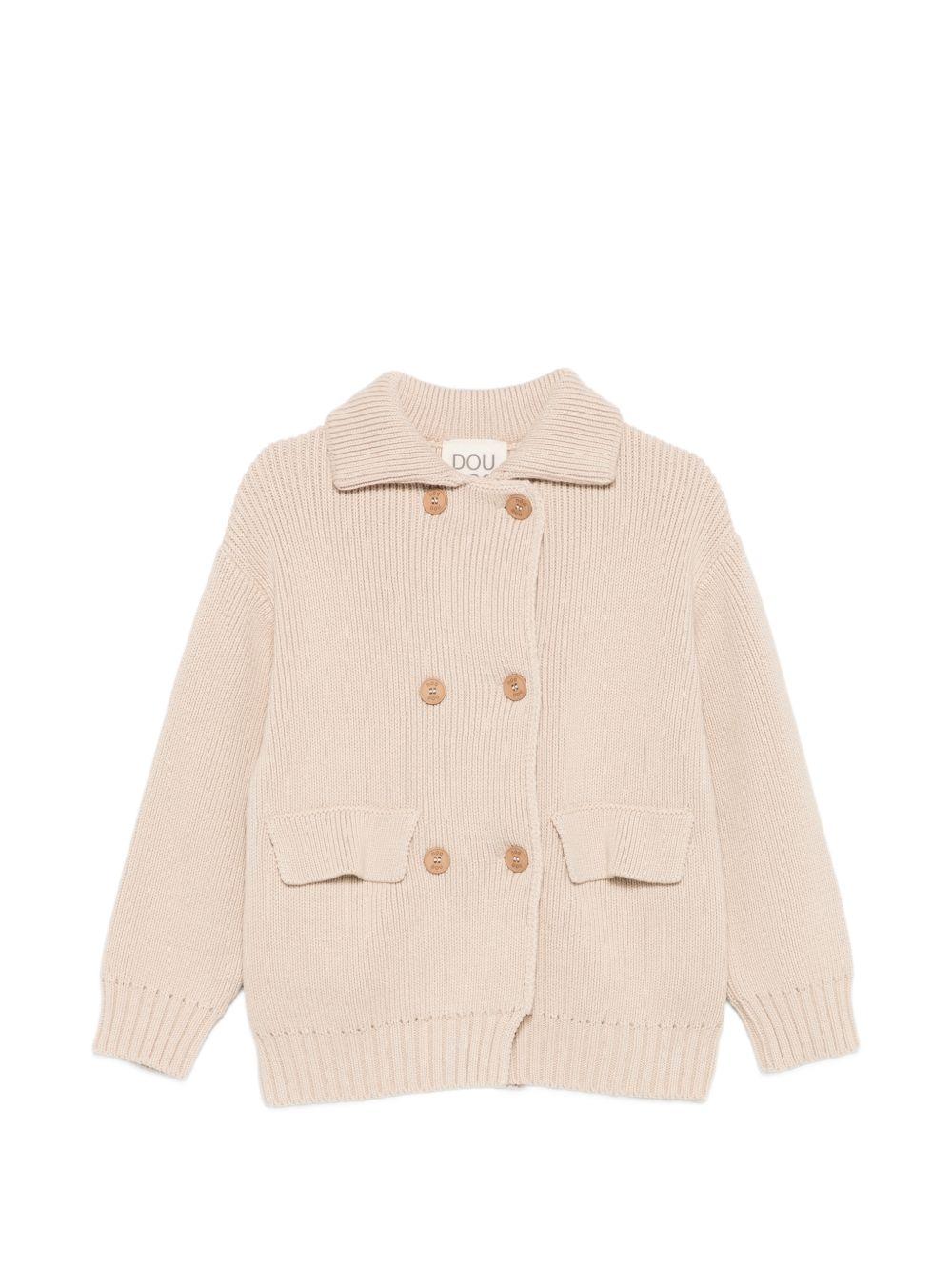 Cardigan per bambino Douuod Kids beige con colletto DY9A00 X0071 107 DOUUOD KIDS 