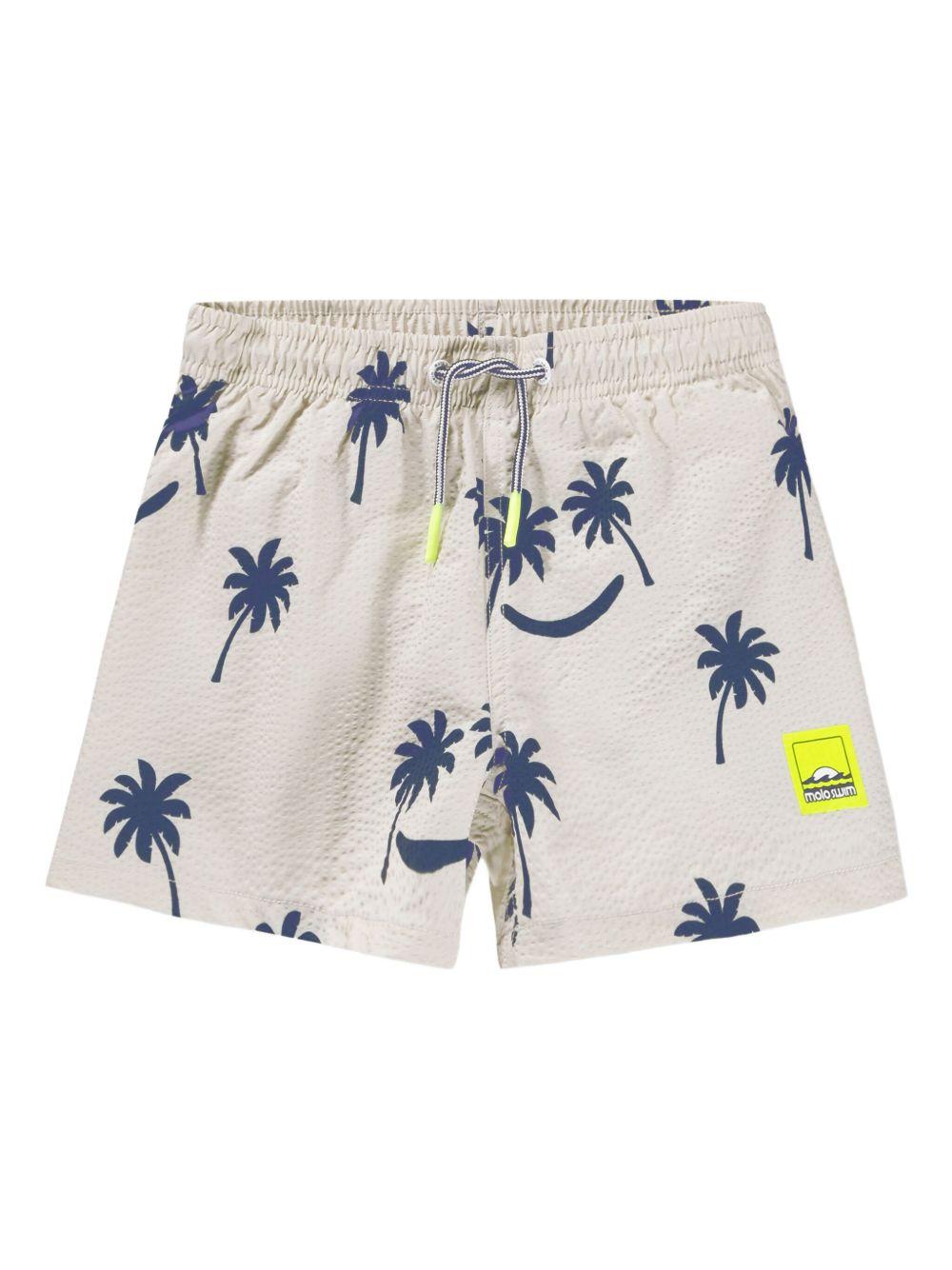 Costume da bagno per bambino Molo Niko beige con stampa palme 8S26P403 9519 MOLO 