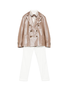 Completo tre pezzi per bambino Colorichiari marrone con chiusura doppiopetto MJ507978 4818 29 COLORICHIARI KIDS 