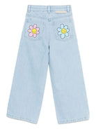 Jeans per bambina Stella McCartney Kids in denim con stampa floreale TX6A00 Z0746 606 STELLA McCARTNEY KIDS 