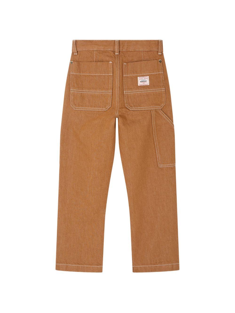 Pantaloni Gael per bambino Bonpoint marroni con toppa con logo sul retro S06BPAW00007 068A BONPOINT KIDS 