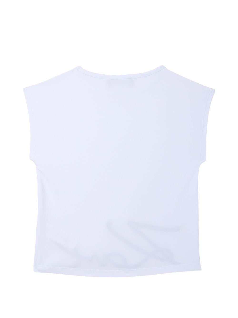 T-shirt per bambina Karl Lagerfeld Kids bianco con scritta sul davanti Z31164 10P KARL LAGERFELD KIDS 