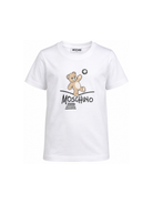 T-shirt per bambini Moschino Kids bianca con motivo Teddy Bear HUM05XLAA20 10101 MOSCHINO KIDS 
