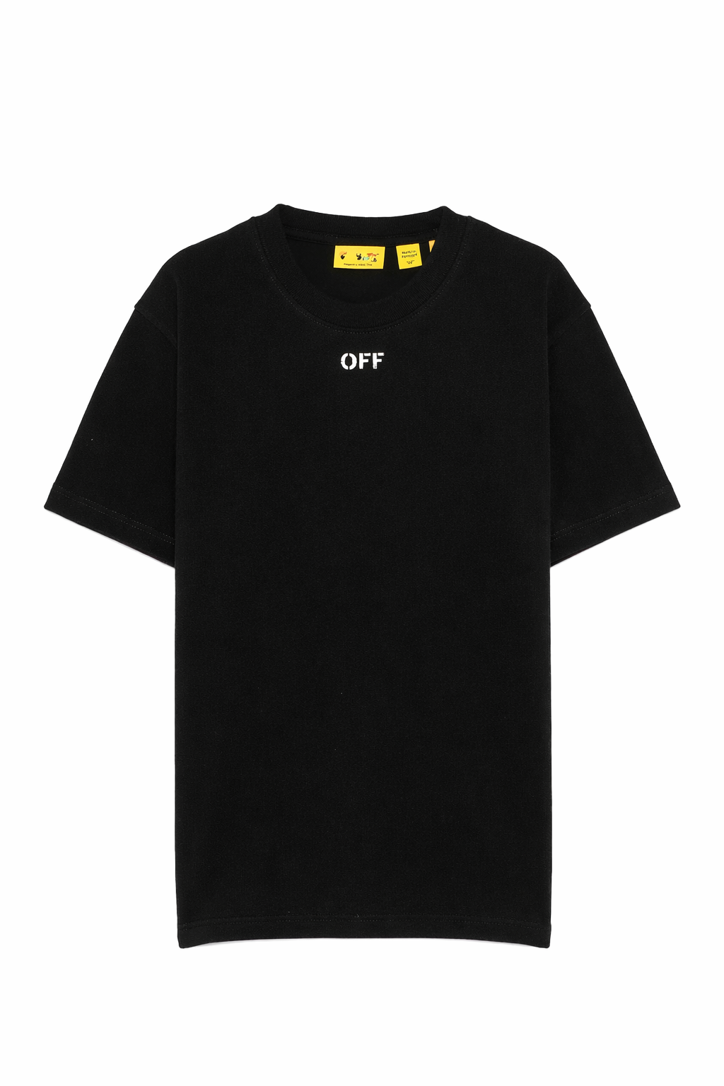 T-shirt per bambino Off-White Kids nera con stampa grafica sul retro 44BAA002S26J006 001 OFF WHITE KIDS 