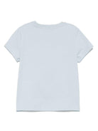 T-shirt per bambino Moncler Enfant azzurro in cotone con logo K19548C0001389AT9 70E MONCLER ENFANT 