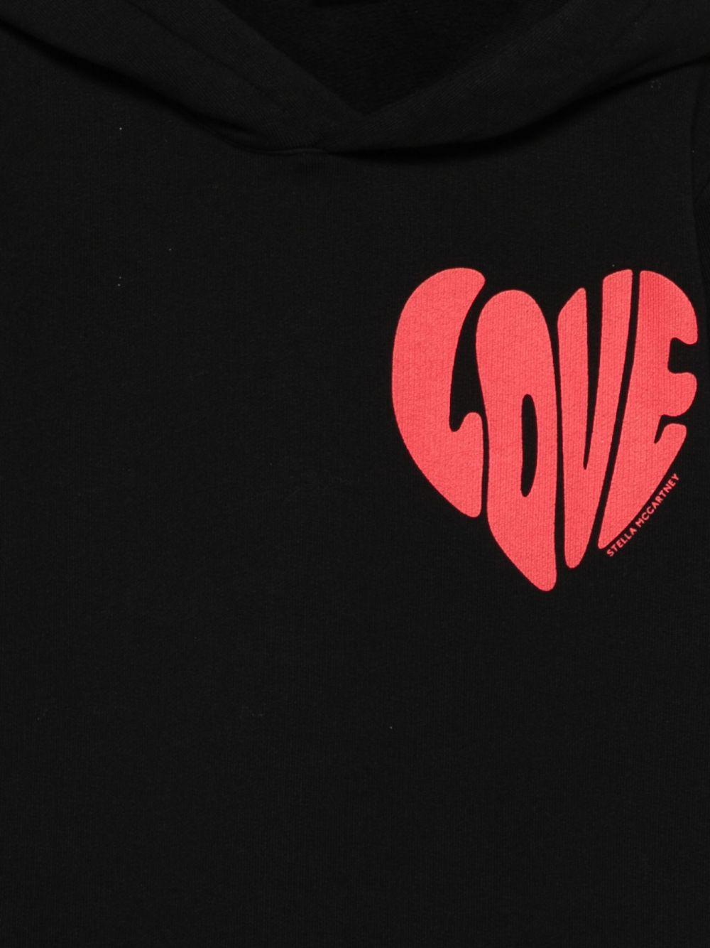 Felpa per bambina Stella McCartney Kids nera con stampa a forma di cuore TX4B90 Z0453 961 STELLA McCARTNEY KIDS 