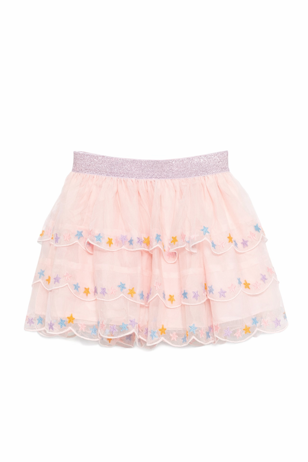 Gonna per bambina Stella McCartney Kids rosa con ricamo stelle TY7A31 Z1119 503 STELLA McCARTNEY KIDS 