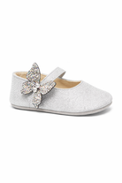 Ballerine per neonata BabyWalker argento con glitter e decorazione a farfalla PB1644 SILVER BABYWALKER KIDS 