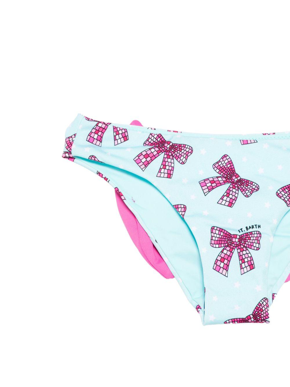 Costume per neonata MC2 Saint Barth Kids azzurro con stampa fiocchi all-over MAD0001 00517L MC2 ST. BARTH KIDS 