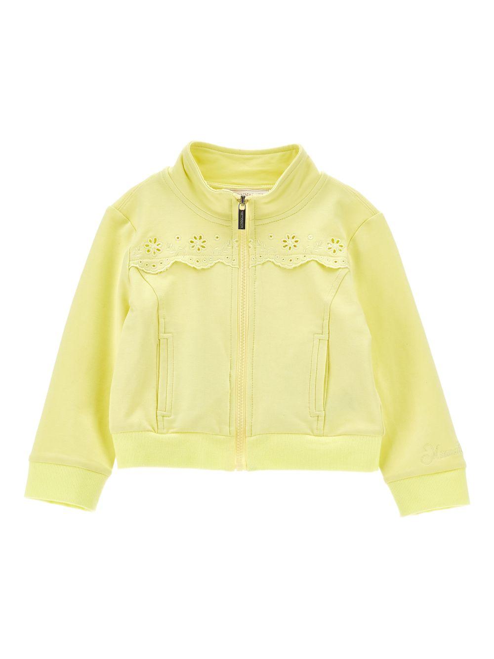 Felpa per bambina Monnalisa gialla con ricamo a fiori 17G800 7014 0014 MONNALISA KIDS 