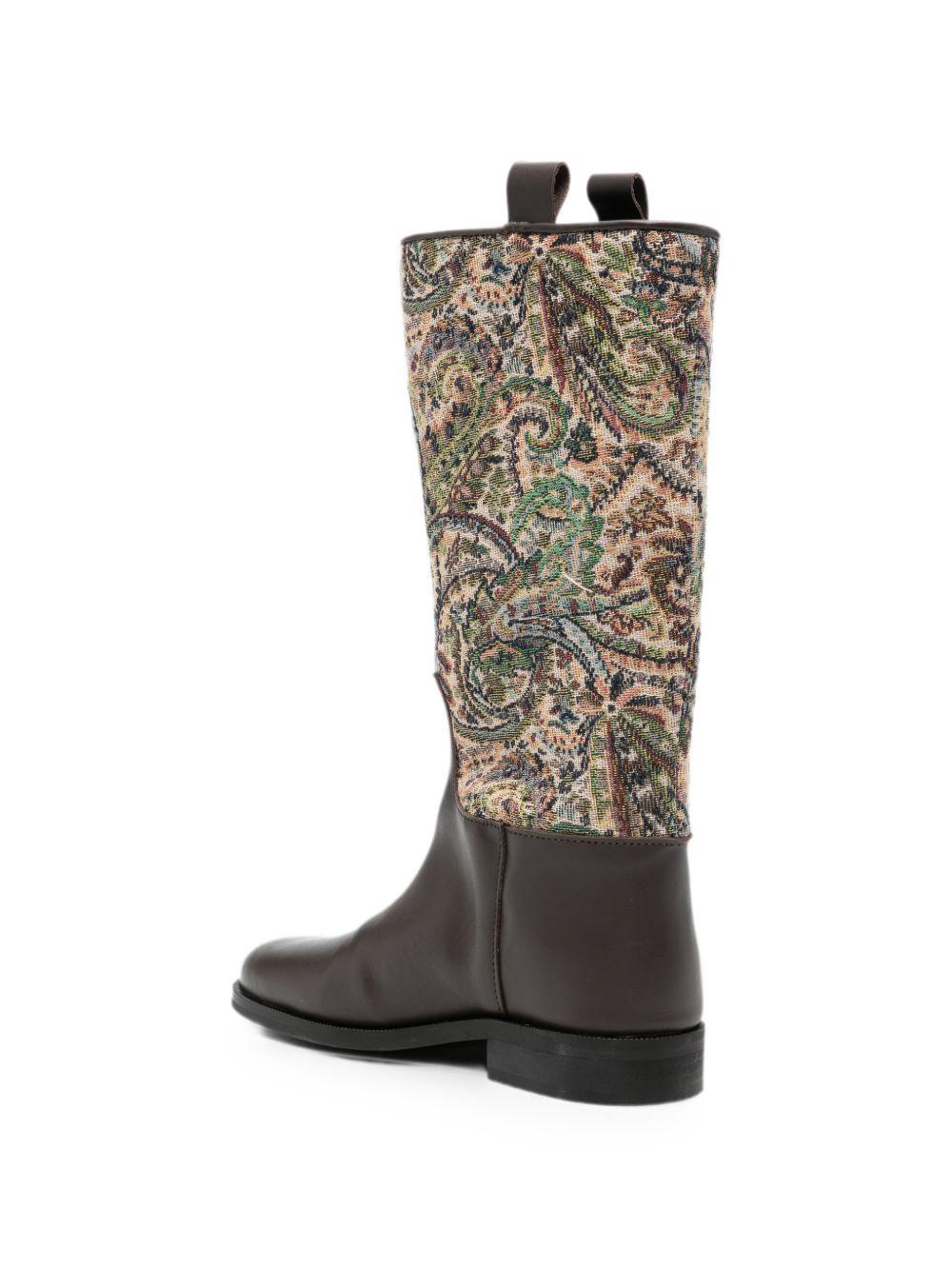 Stivali per bambina Etro Kids marroni con stampa paisley e motivo Pegaso GZ0A26 U0284 107MC ETRO KIDS 