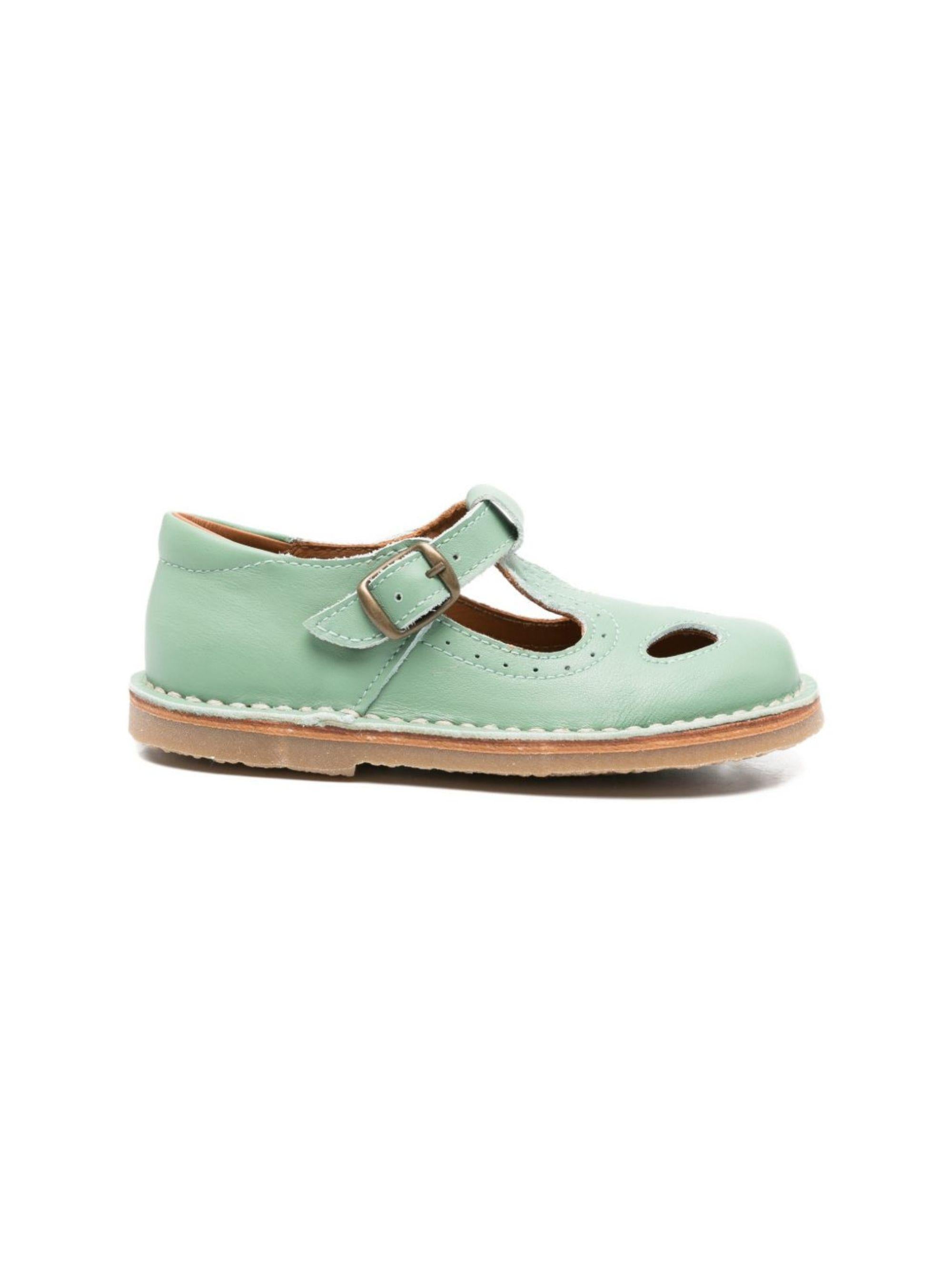 Scarpe eleganti per bambino Eli1957 verde con cinturino con fibbia 25028AN SALVIA Eli Kids 