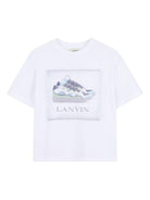 T-shirt per bambino Lanvin Enfant bianca con stampa grafica N30359 10P LANVIN KIDS 
