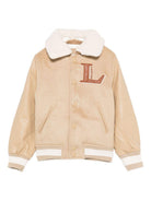 Bomber per bambino Lanvin Enfant beige con logo ricamato N30307 276 LANVIN 