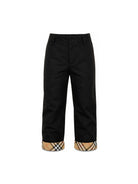 Pantaloni per bambino Burberry Kids nero con risvolto con motivo Check 8131851 A1189 BURBERRY KIDS 