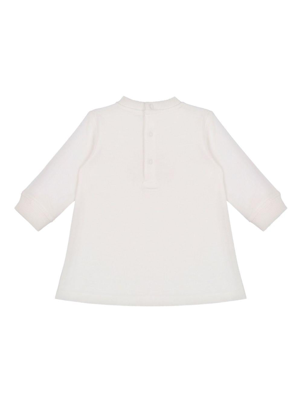 Abito per neonata Moschino Kids bianco con stampa animali MCV0A2LCA40 10063 MOSCHINO KIDS 