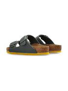 Ciabatte per bambino Birkenstock Kids Arizona verde con doppia chiusura con fibbia 1029449 THYME/OCHRE BIRKENSTOCK KIDS 