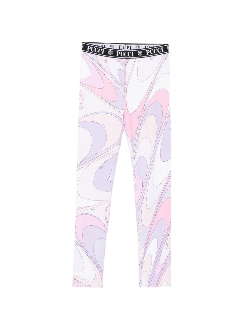 Leggings per bambina Emilio Pucci Junior multicolore con stampa Iride PY6B61 Z3688 508LI EMILIO PUCCI KIDS 