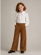 Pantaloni per bambina Monnalisa Kids marrone con tessuto a coste 17H405 8852 0005 MONNALISA KIDS 