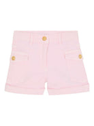 Shorts per bambina Balmain Kids rosa con bottoni color oro BY6A69 Z3702 51E BALMAIN KIDS 