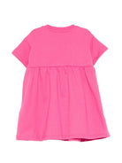 Abito per neonata Moschino Kids fucsia con stampa Teddy Bear sul davanti MDV0DGLCA19 50533 MOSCHINO KIDS 
