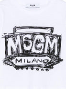 T-shirt per bambina MSGM Kids bianca con stampa logo sul davanti S6MSJGTH128 001 MSGM KIDS 