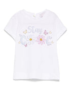 T-shirt per neonata Monnalisa bianco Stay Cool con stampa 39E611 5002 0099 MONNALISA KIDS 
