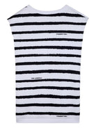 Abito per bambina Karl Lagerfeld Kids bianco e nero a righe con paillettes Z31149 N50 KARL LAGERFELD KIDS 