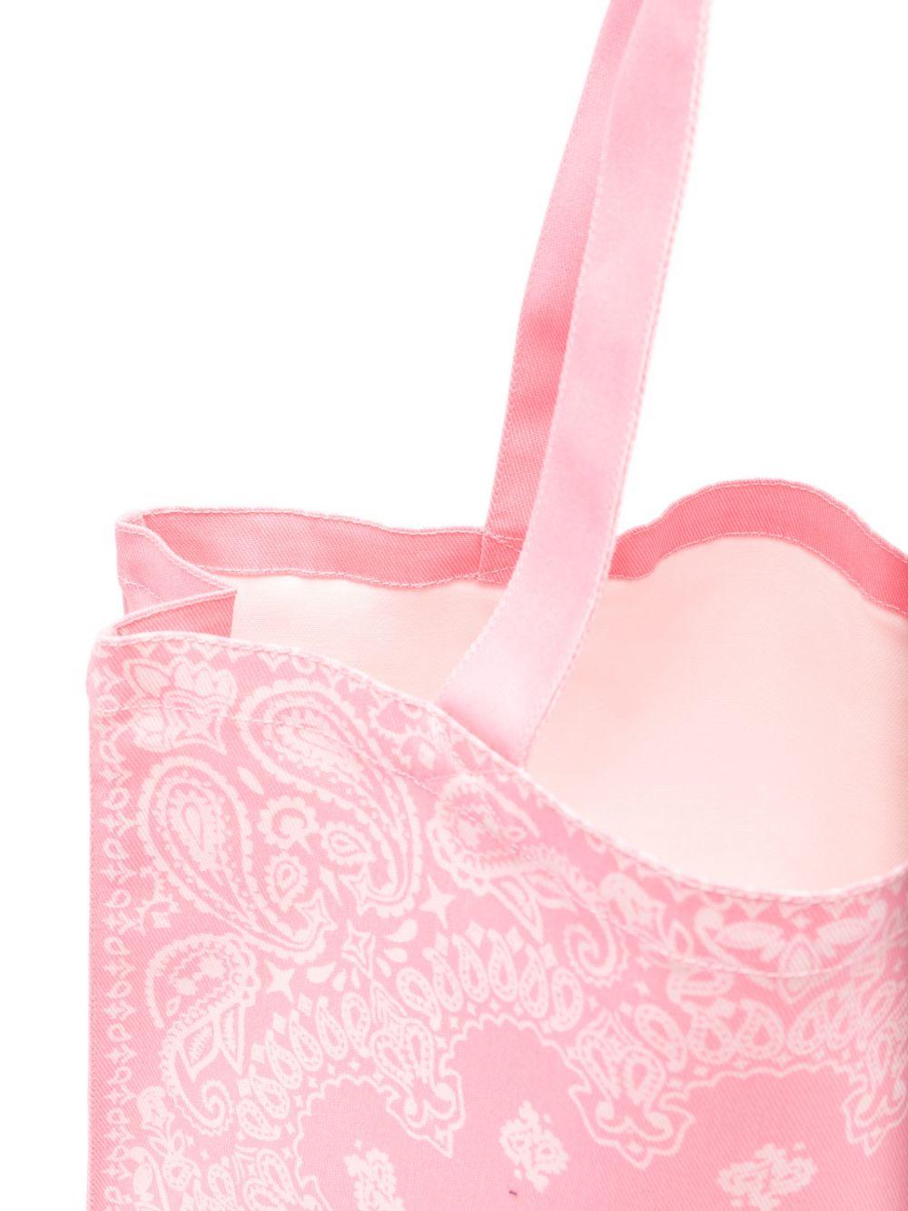 Borsa tote Essential Bag N MC2 Saint Barth rosa con stampa paisley e logo stampato EBAGN006 09194L MC2 ST. BARTH KIDS 