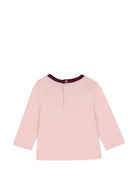 T-shirt per neonata Chloé Kids rosa con dettaglio logo sul davanti C21362 461 CHLOE' KIDS 