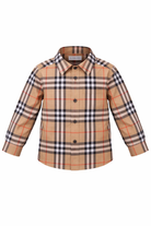 Camicia neonato Burberry Kids beige a quadri 8121242 B9368 BURBERRY KIDS 