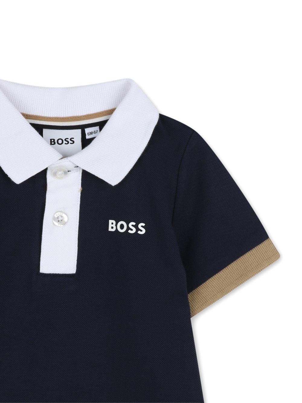 Polo per neonato Boss Kids multicolor con stampa logo sul petto J52878 849 BOSS KIDS 