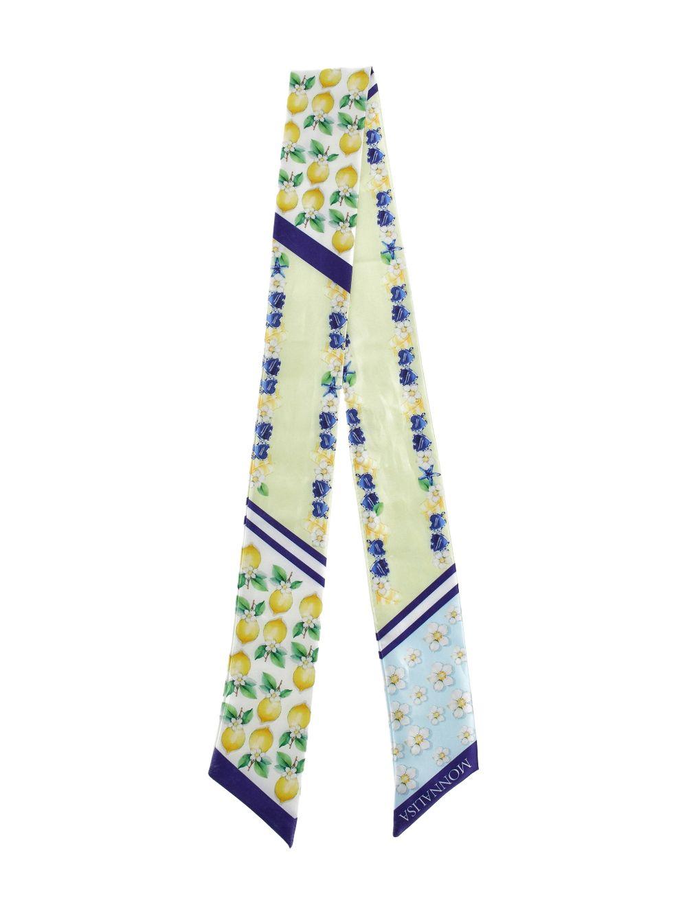 Foulard per bambina Monnalisa verde con stampa grafica limoni 19G015 7746 9914 MONNALISA 
